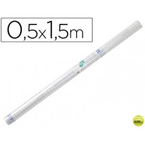 ROLLO PLASTICO ADHESIVO LIDERPAPEL 0.50X1.50 50 MC -FORRALIBROS REMOVIBLE