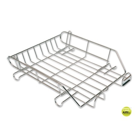 BANDEJA SOBREMESA METALICA Q-CONNECT CROMADA 370X275 MM