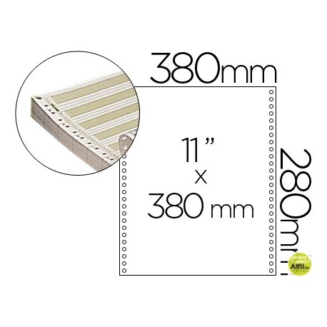 PAPEL CONTINUO 380X11 PAUTADO -CAJA DE 2500 HOJAS