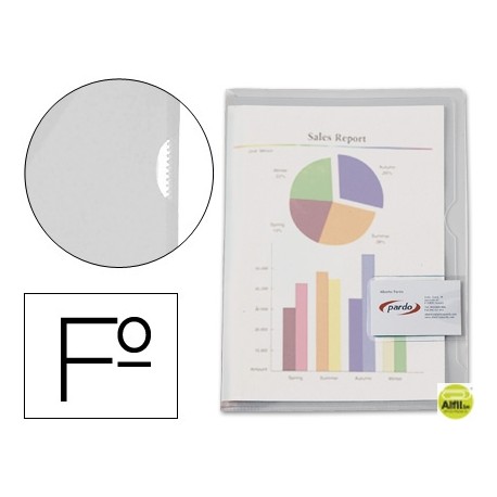 CARPETA DOSSIER UÑERO PLASTICOPARDO FOLIO TRANSPARENTE