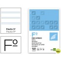 RECAMBIO LIDERPAPEL FOLIO 100 HOJAS 60G/M2PAUTA 5Ë 2.5MM CON MARGEN 4 TALADROS