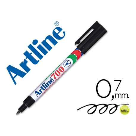 ROTULADOR ARTLINE MARCADOR PERMANENTE EK-700 NEGRO -PUNTA REDONDA 0.7 MM -PAPEL METAL Y CRISTAL