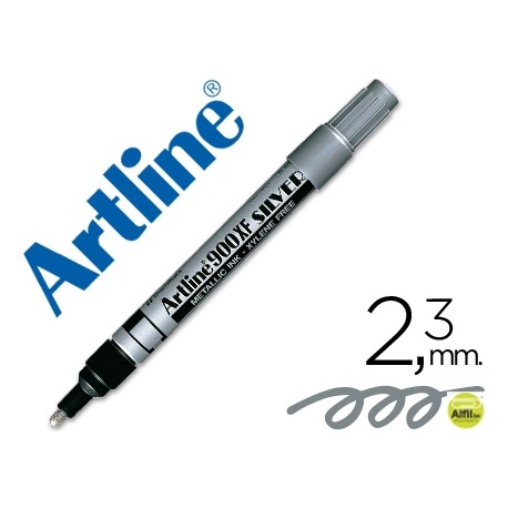 ROTULADOR ARTLINE MARCADOR PERMANENTE TINTA METALICA EK-900 PLATA -PUNTA REDONDA 2.3 MM