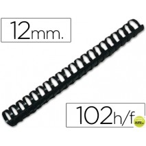 CANUTILLO Q-CONNECT REDONDO 12 MM PLASTICO NEGRO -CAPACIDAD 102 HOJAS