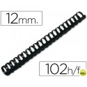 CANUTILLO Q-CONNECT REDONDO 12 MM PLASTICO NEGRO -CAPACIDAD 102 HOJAS