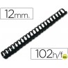 CANUTILLO Q-CONNECT REDONDO 12 MM PLASTICO NEGRO -CAPACIDAD 102 HOJAS