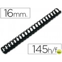 CANUTILLO Q-CONNECT REDONDO 16 MM PLASTICO NEGRO -CAPACIDAD 145 HOJAS