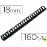 CANUTILLO Q-CONNECT REDONDO 18 MM PLASTICO NEGRO -CAPACIDAD 160 HOJAS