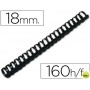 CANUTILLO Q-CONNECT REDONDO 18 MM PLASTICO NEGRO -CAPACIDAD 160 HOJAS