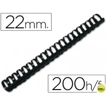 CANUTILLO Q-CONNECT REDONDO 22 MM PLASTICO NEGRO -CAPACIDAD 200 HOJAS