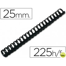 CANUTILLO Q-CONNECT REDONDO 25 MM PLASTICO NEGRO -CAPACIDAD 225 HOJAS