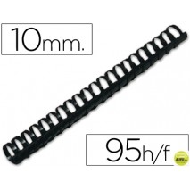 CANUTILLO Q-CONNECT REDONDO 10 MM PLASTICO NEGRO -CAPACIDAD 95 HOJAS