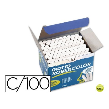 TIZA BLANCA ANTIPOLVO ROBERCOLOR -CAJA DE 100 UNIDADES