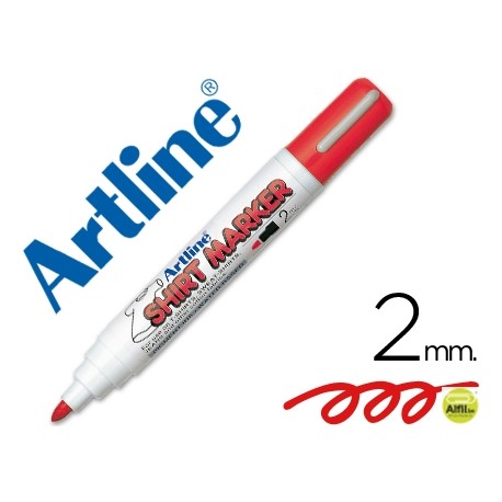 ROTULADOR ARTLINE CAMISETA EKT-2 ROJO -PUNTA REDONDA 2 MM -PARA USO EN CAMISETAS