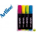 ROTULADOR ARTLINE FLUORESCENTEEK-660 4 -PUNTA BISELADA -BOLSA DE 4 ROTULADORES
