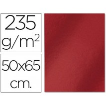 CARTULINA LIDERPAPEL 50X65 CM 235G/M2 METALIZADA ROJO
