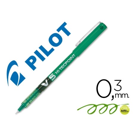 ROTULADOR PILOT PUNTA AGUJA V-5 VERDE 0.5 MM
