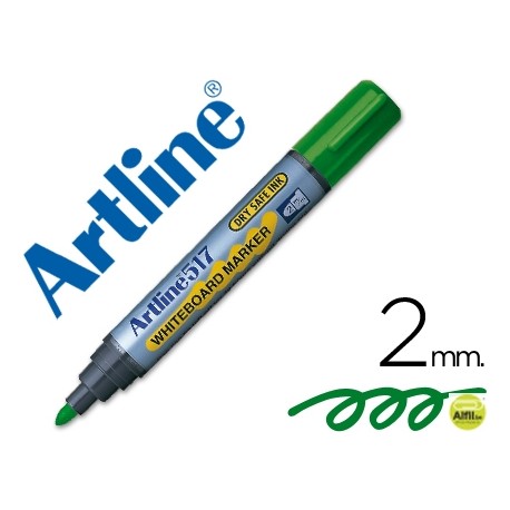 ROTULADOR ARTLINE PIZARRA EK-517 VERDE -PUNTA REDONDA 2 MM -TINTA DE BAJO OLOR