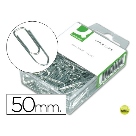 CLIPS NIQUELADOS Q-CONNECT NÌ350 MM CAJA DE 100