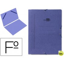 CARPETA GOMAS LIDERPAPEL FOLIO SENCILLA CARTON PINTADO AZUL
