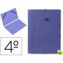 CARPETA GOMAS LIDERPAPEL CUARTO SENCILLA CARTON PINTADO AZUL