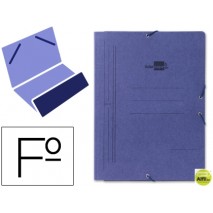 CARPETA GOMAS LIDERPAPEL FOLIO BOLSA CARTON PINTADO AZUL