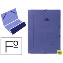 CARPETA GOMAS LIDERPAPEL FOLIO BOLSA CARTON PINTADO AZUL