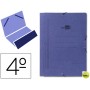 CARPETA GOMAS LIDERPAPEL CUARTO BOLSA CARTON PINTADO AZUL