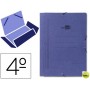 CARPETA GOMAS LIDERPAPEL CUARTO 3 SOLAPAS CARTON PINTADO AZUL