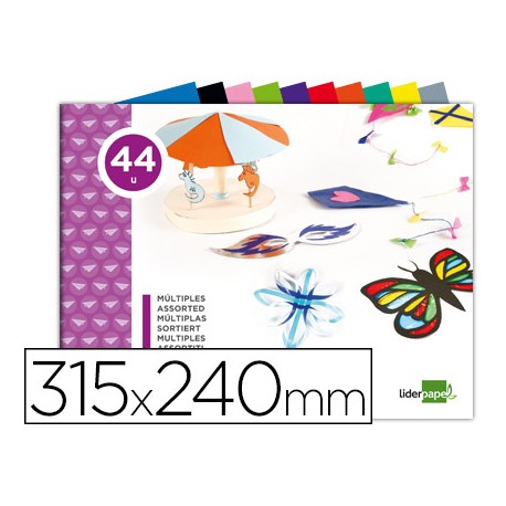 BLOC TRABAJOS MANUALES LIDERPAPEL MULTIPLE 240X315MM 78 HOJAS COLORES SURTIDOS