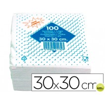 SERVILLETA ALGODON 30X30 CM -1 CAPA -PAQUETE DE 100 UNIDADES