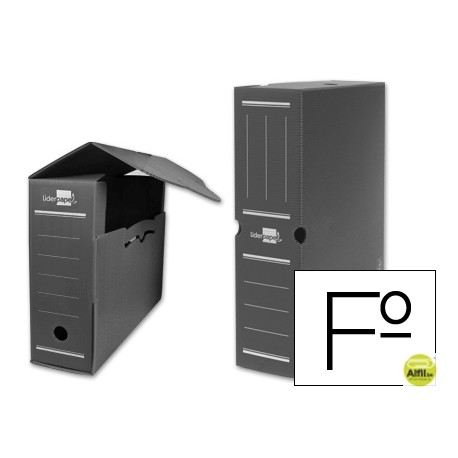 CAJA ARCHIVO DEFINITIVO PLASTICO LIDERPAPEL GRIS TAMAÑO 36X26X10 CM