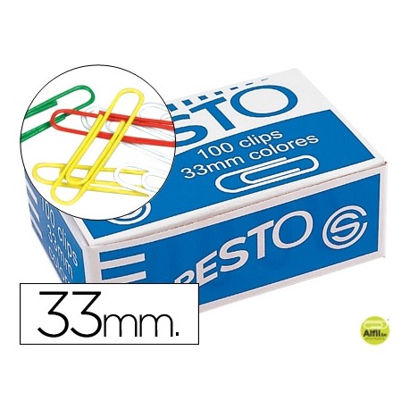 CLIPS COLORES PAPER -CAJA DE 100
