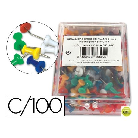 SEÑALIZADOR DE PLANOS SURTIDOS-CAJA DE 100 UNIDADES