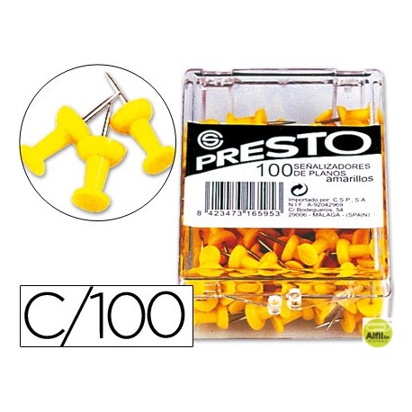SEÑALIZADOR DE PLANOS PRESTO AMARILLO -CAJA DE 100 UNIDADES