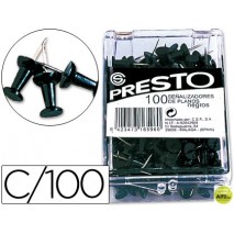 SEÑALIZADOR DE PLANOS PRESTO NEGRO -CAJA DE 100 UNIDADES