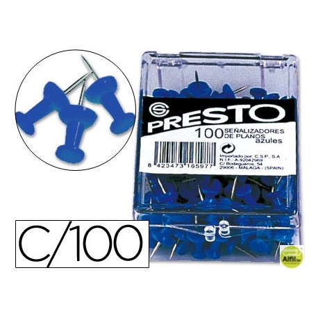 SEÑALIZADOR DE PLANOS PRESTO AZUL -CAJA DE 100 UNIDADES