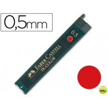 MINAS FABER DE COLORES 9085 0,5 MM ROJA -ESTUCHE DE 12 MINAS
