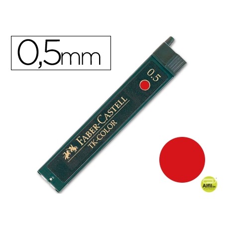 MINAS FABER DE COLORES 9085 0,5 MM ROJA -ESTUCHE DE 12 MINAS