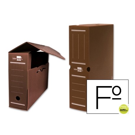 CAJA ARCHIVO DEFINITIVO PLASTICO LIDERPAPEL MARRON TAMAÑO 36X26X10 CM