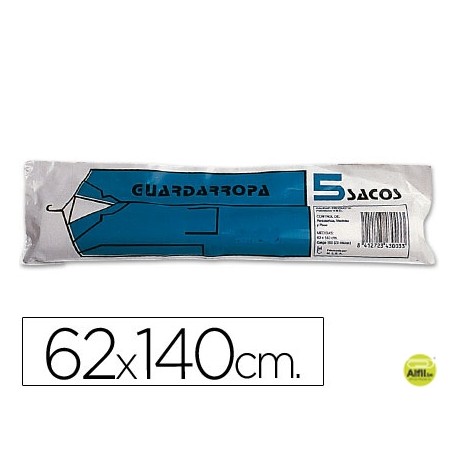SACO GUARDARROPA GALGA 100 62X140 CM -ROLLO DE 5 SACOS
