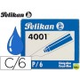 TINTA PARA PLUMAS PELIKAN AZUL REAL -CAJA 6 CARTUCHOS