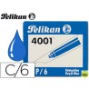 TINTA PARA PLUMAS PELIKAN AZUL REAL -CAJA 6 CARTUCHOS
