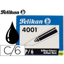 TINTA PARA PLUMAS PELIKAN NEGRA -CAJA 6 CARTUCHOS