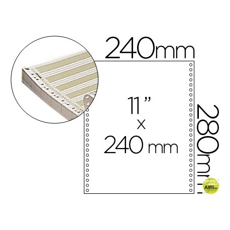 PAPEL CONTINUO 240X11 PAUTADO -CAJA DE 2500 HOJAS