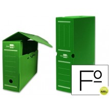 CAJA ARCHIVO DEFINITIVO PLASTICO LIDERPAPEL VERDE TAMAÑO 36X26X10 CM