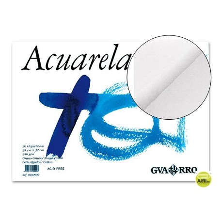 BLOC DIBUJO ACUARELA DIN A4 ENCOLADO 23X32.5 CM 20 H DE 240 GRAMOS