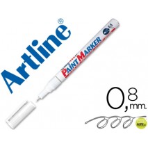 ROTULADOR ARTLINE MARCADOR PERMANENTE EK-444 XF BLANCO -PUNTA REDONDA 0.8 MM -METAL CAUCHO Y PLASTIC