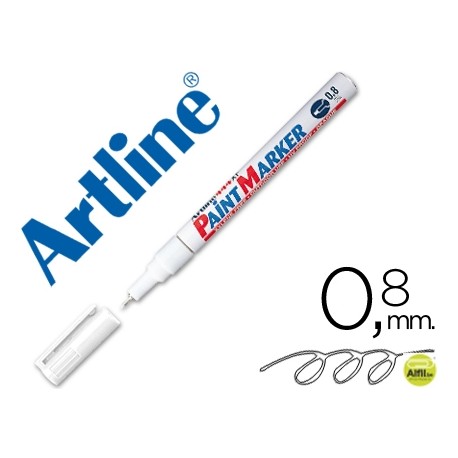 ROTULADOR ARTLINE MARCADOR PERMANENTE EK-444 XF BLANCO -PUNTA REDONDA 0.8 MM -METAL CAUCHO Y PLASTIC