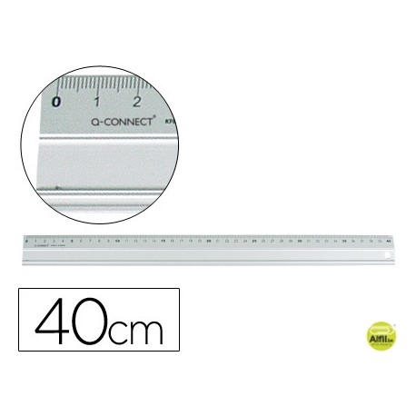 REGLA METALICA Q-CONNECT ALUMINIO 40 CM